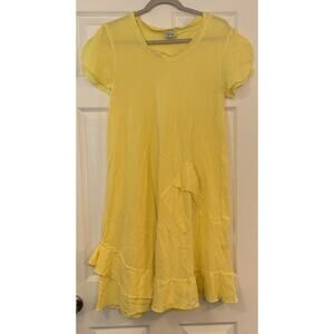 Oh My Gauze LA Dress Sz 1 (S/M, 6-10) Yellow Lagenlook Ruffle Pocket Lightweight
